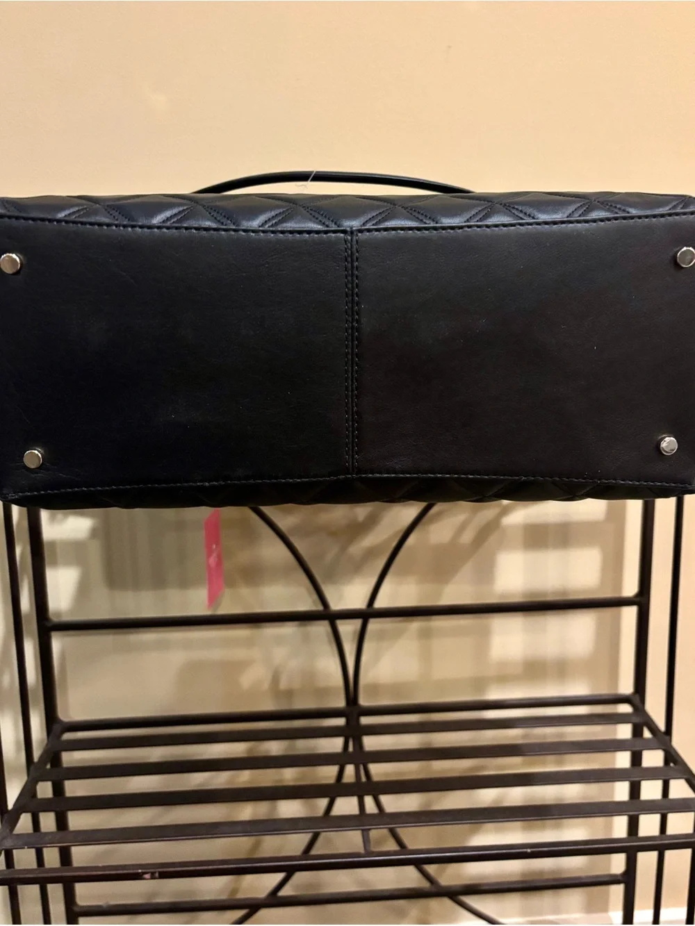 NWT kate spade Natalia Black Quilted Leather  Handbag with Chain-Accent Straps